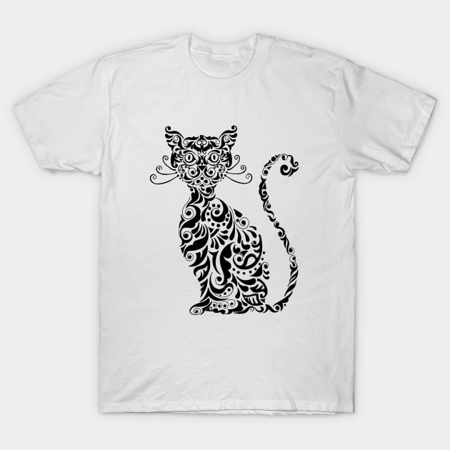 Halloween Cat T-Shirt by art by Susmita